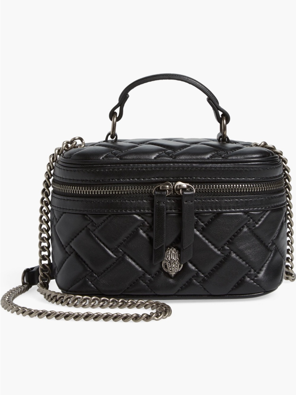 Kurt Geiger Black Quilted Vanity Leather Crossbody Bag